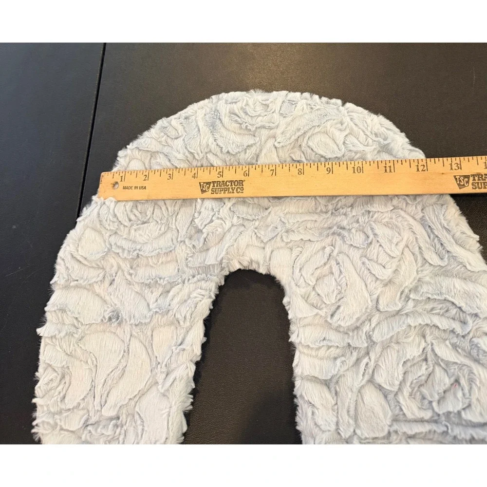 Sew Sweet Minky Designs Travel Neck Pillow Cover Light Blue Rosebud Plush NEW